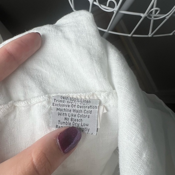 Johnny Was Chandra White Linen Embroidered Tunic Dress Size Small Boho Indie - Picture 7 of 8